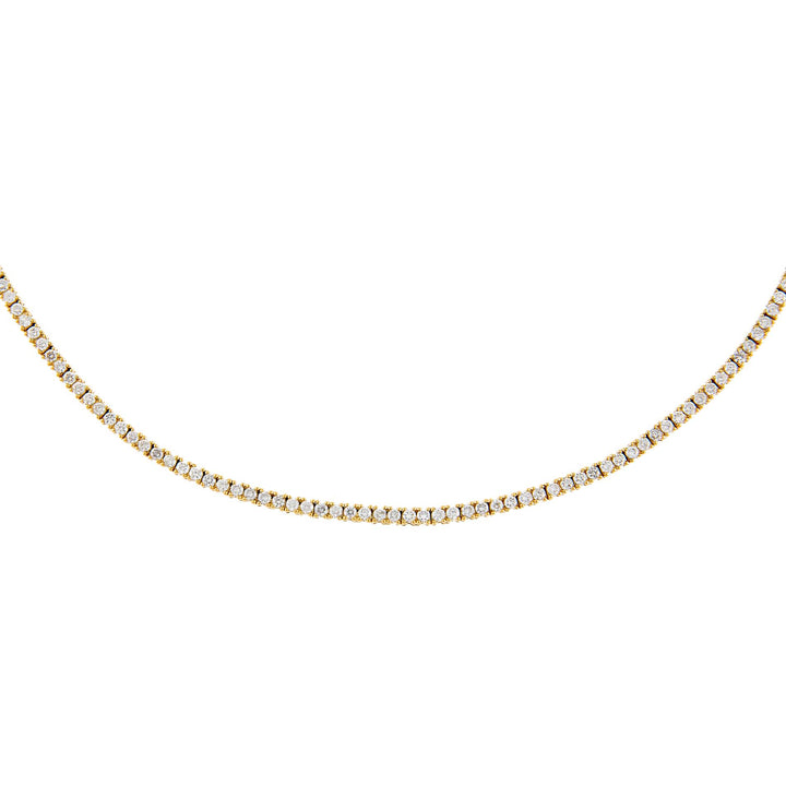 14K Gold Diamond Thin Tennis Necklace 14K - Adina Eden's Jewels