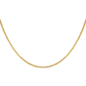 14K Gold / 16" Dainty Diamond Tennis Necklace 14K - Adina Eden's Jewels