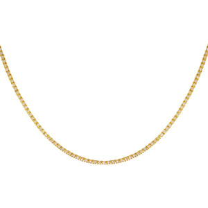 14K Gold Diamond Thin Dainty Tennis Necklace 14K - Adina Eden's Jewels