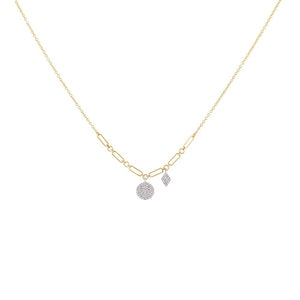 14K Gold Dainty Diamond Charm Necklace 14K - Adina Eden's Jewels