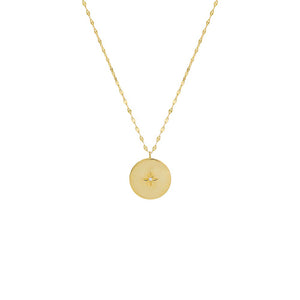 Gold CZ Starburst Medallion Necklace - Adina Eden's Jewels