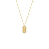 Gold Solid/Pave Dog Tag Necklace - Adina Eden's Jewels