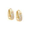 Gold / Pair Pavé Graduated Chunky Hoop Earring - Adina Eden's Jewels