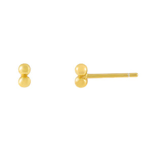 Gold Double Ball Stud Earring - Adina Eden's Jewels