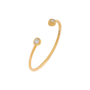 14K Gold / 7 Diamond Double Bezel Ring 14K - Adina Eden's Jewels