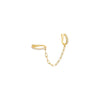 Gold / Single Pavé Double Link Chain Ear Cuff Earring - Adina Eden's Jewels