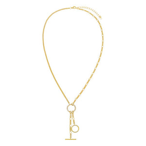 Gold Multi Chain Toggle Lariat - Adina Eden's Jewels