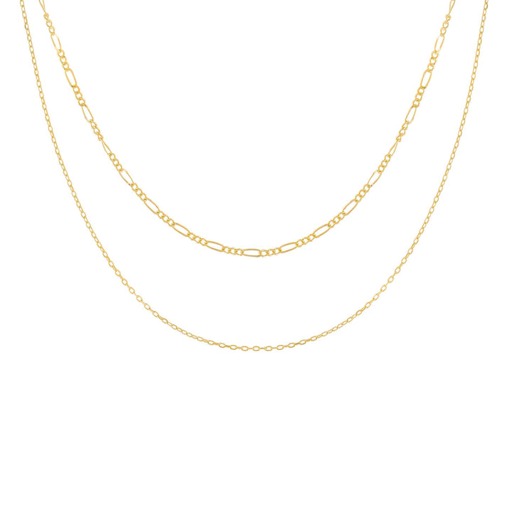 Gold Baby Figaro X Chain Necklace - Adina Eden's Jewels