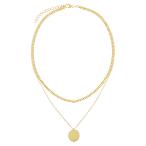  Engraved Two In One Coin X Cuban Chain Necklace - Adina Eden's Jewels