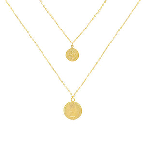 Gold 2 Piece Coin Set Necklace Combo Set - Adina Eden's Jewels
