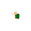 Emerald Green / Single Double Colored Accented Baguette Stud Earring - Adina Eden's Jewels