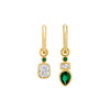 Gold / Pair Dangling Multi Stone Bezel Huggie Earring - Adina Eden's Jewels