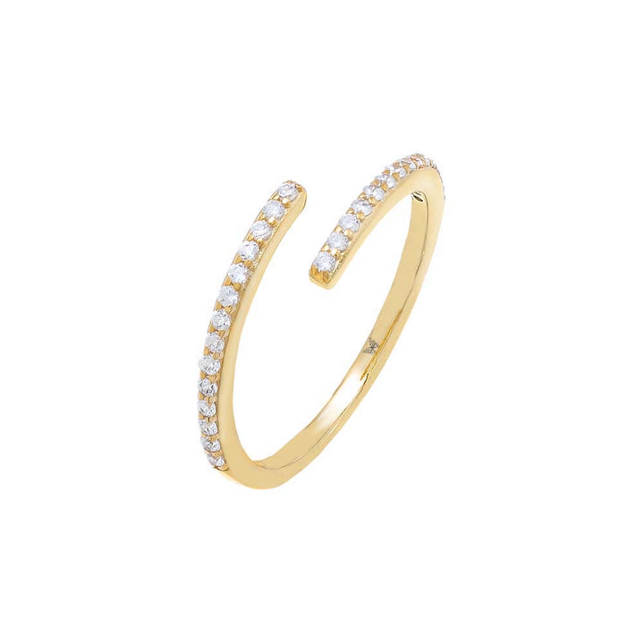 Gold / 5 Pavé Thin Wrap Ring - Adina Eden's Jewels