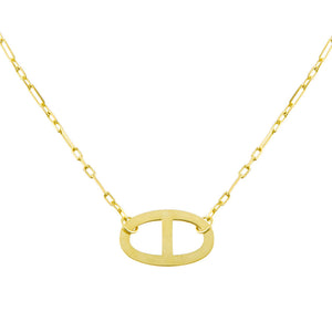 Gold Large Thin Mariner Link Necklace - Adina Eden's Jewels