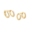 Gold / Pair Pavé Huggie Earring & Ear Cuff - Adina Eden's Jewels