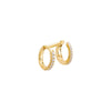 Gold / Right Pavé Huggie Earring & Ear Cuff - Adina Eden's Jewels