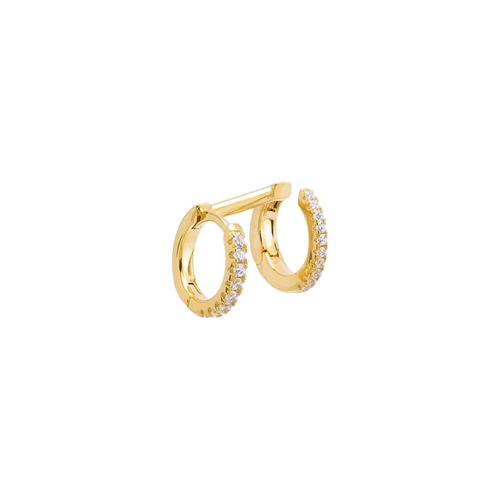 Gold / Right Pavé Huggie Earring & Ear Cuff - Adina Eden's Jewels