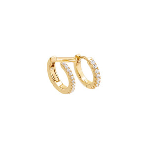 Gold / Left Pavé Huggie Earring & Ear Cuff - Adina Eden's Jewels