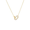Gold Pavé X Solid Double Link Necklace - Adina Eden's Jewels