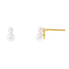 Pearl White Double Pearl Stud Earring - Adina Eden's Jewels