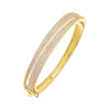 Gold Double Wide Pave Bangle - Adina Eden's Jewels