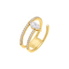 Gold / 6 Marquise Half Wrap Pave Ring - Adina Eden's Jewels