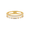  Diamond Baguette X Pavé Double Row Ring 14K - Adina Eden's Jewels