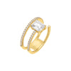 Gold / 6 Emerald Half Wrap Pavé Ring - Adina Eden's Jewels