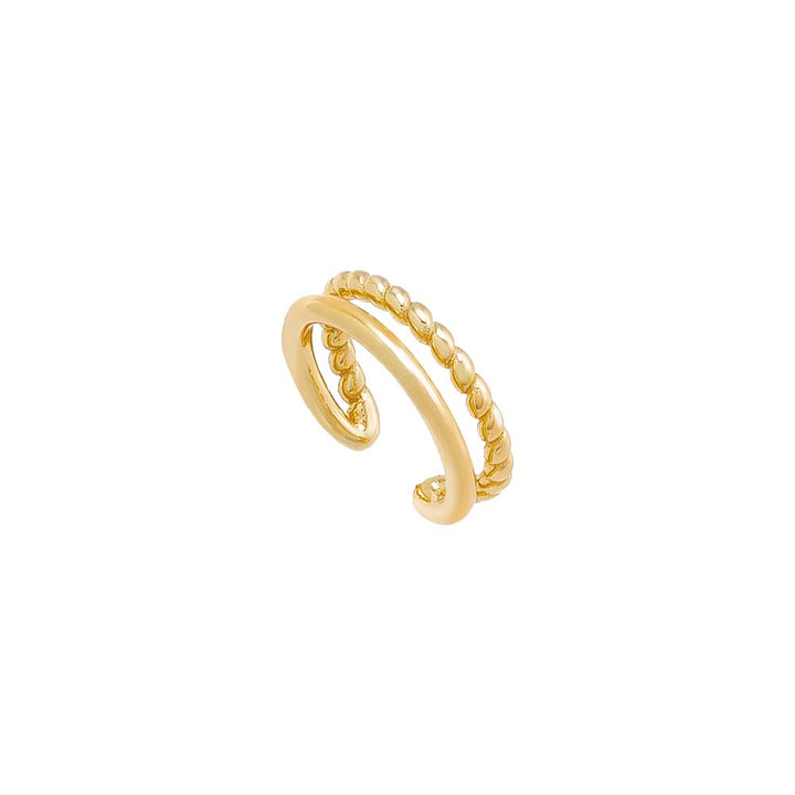 Gold / Single Solid X Twisted 2 In 1 Ear Cuff - Adina Eden's Jewels