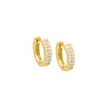 Gold Double Row Pavé Huggie Earring - Adina Eden's Jewels