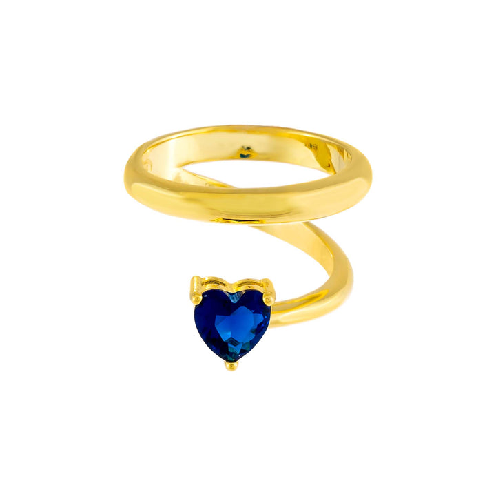  CZ Colored Heart Wrap Ring - Adina Eden's Jewels