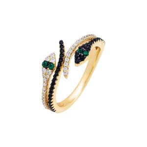 Gold / 6 Colored Serpent Wrap Ring - Adina Eden's Jewels