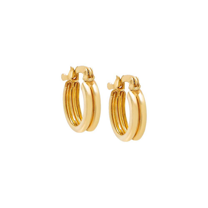 Gold / Pair / 12MM Mini Solid Hoop Earring - Adina Eden's Jewels