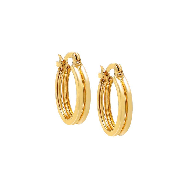 Gold / Pair / 17MM Mini Solid Hoop Earring - Adina Eden's Jewels