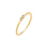 Gold / 5 Tiny Double CZ Bezel Ring - Adina Eden's Jewels