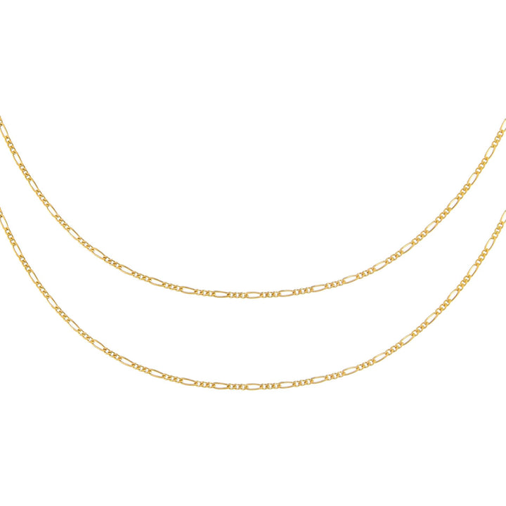 Gold Baby Figaro Chain Necklace Combo Set - Adina Eden's Jewels