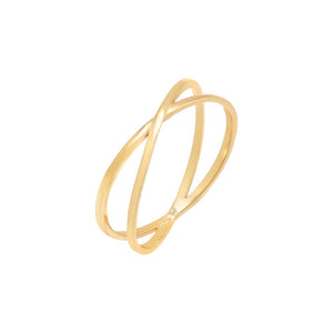 Gold / 5 Solid X Ring - Adina Eden's Jewels