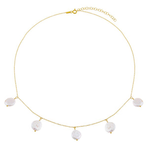  Pearl Disc Necklace - Adina Eden's Jewels
