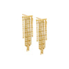 Gold / Pair Dangling Fringe Stud Earring - Adina Eden's Jewels