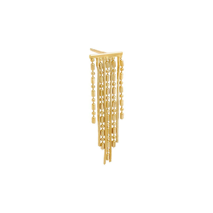Gold / Single Dangling Fringe Stud Earring - Adina Eden's Jewels