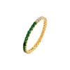 Emerald Green / 5 Diamond Thin Emerald Ring 14K - Adina Eden's Jewels