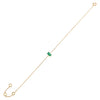 Emerald Green Tiny Diamond Colored Baguette Bracelet 14K - Adina Eden's Jewels