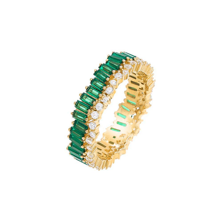 Gold / 6 Colored Scattered Baguette Ring - Adina Eden's Jewels