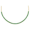 14K Emeral Green Emerald Green Baguette Tennis Choker 14K - Adina Eden's Jewels