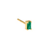 Emerald Green / Single Tiny Colored Gemstone Baguette Stud Earring 14K - Adina Eden's Jewels