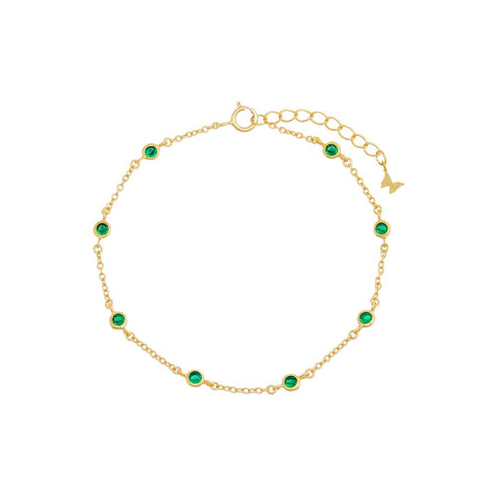 Emerald Green Colored Diamond By The Yard Bracelet - Adina Eden's Jewels