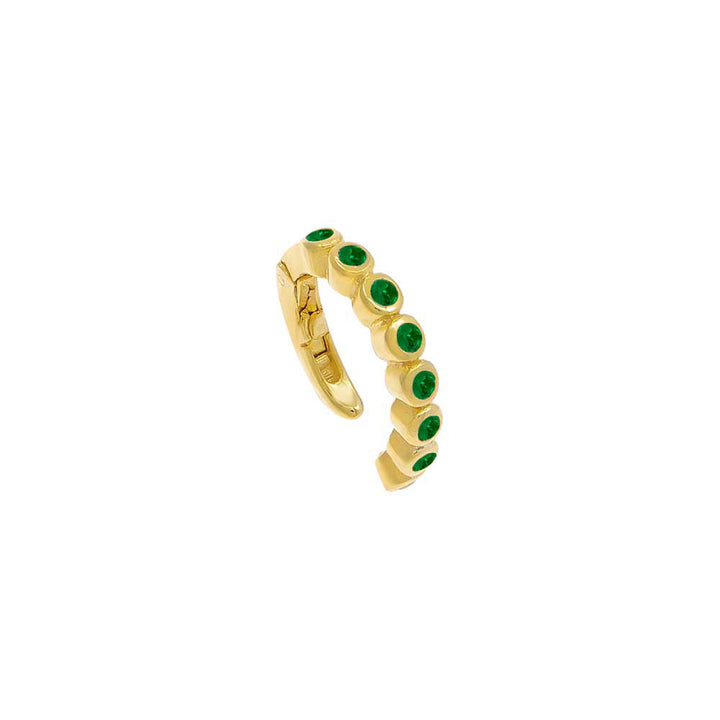 Emerald Green / Single Mini CZ Bezel Ear Cuff - Adina Eden's Jewels