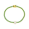 Emerald Green / 6.75" Colored Emerald Bezel Tennis Bracelet - Adina Eden's Jewels