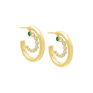 Gold Curved Loop Hollow Hoop Earring - Adina Eden's Jewels