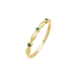 Emerald Green / 5 CZ Accented Ring - Adina Eden's Jewels